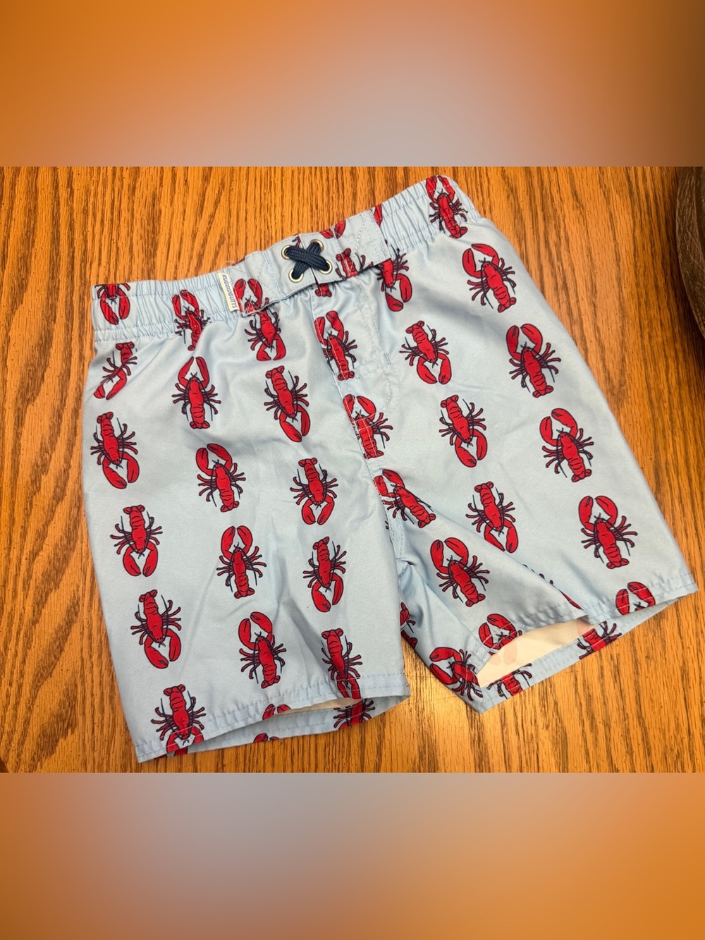 RuggedButts Boys Lobster Print Swim Trunks